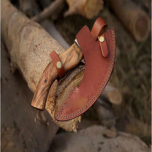 Hache à pizza Burraq artisanale en acier au carbone, manche en bois de rose, étui en cuir, DIY, industrielle, 11 pouces, pour l'extérieur, cadeau pour la fête des pères - Product Image 5