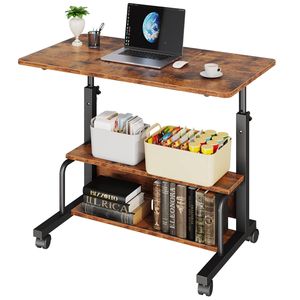 Height Adjustable Mobile Standing <b>Desk</b> with Wheels for <b>Small</b> Spaces Portable Rolling <b>Computer</b> <b>Desk</b> - Product Image 1