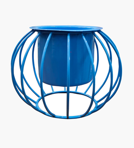 Macetas Metálicas Azules con Soportes Decorativos de Alambre Geométrico, Juego de Macetas Modernas para Interiores, Exteriores, Jardín y Sala de Estar - Product Image 4