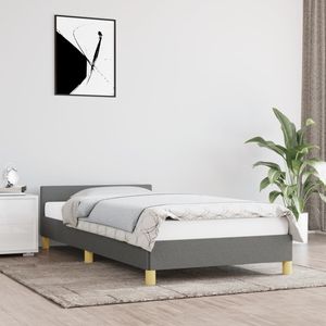Base de Cama Tapizada en Gris Oscuro con Cabecera - Product Image 1