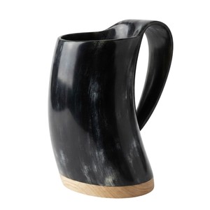 Handmade Ox Horn Mug Wholesale Leak-Free Eco-Friendly Buffalo Horn Drinking Tankard Medieval Style Custom Logo Viking <b>Beer</b> Mug - Product Image 3