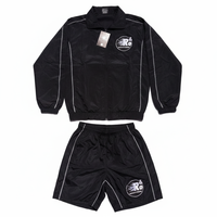 Ensemble court coupe-vent unisexe vert forêt en nylon imprimé et uni, léger et respirant, survêtement deux pièces vert foncé