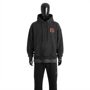 Sweat à capuche oversize vintage délavé avec imprimé graphique et poche, anti-boulochage, en molleton de coton 320 g/m², double ourlet, style streetwear - Product Image 1