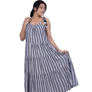 Robe à bretelles en coton teint pour femme, style bohème, sans manches, fabriquée par le fabricant - Product Image 1