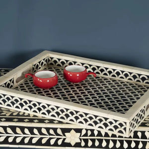 Plateau Feng Shui de Luxe Fait Main Écologique avec Incrustations en Os – Design Décoratif Élégant, Qualité Supérieure pour la Maison et la Cuisine (Idéal pour Servir) - Product Image 1