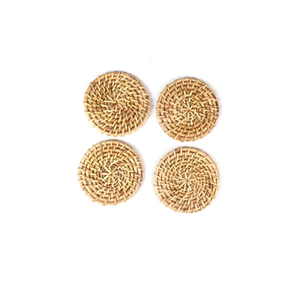Vente flash - Sous-verres ronds en rotin naturel réutilisables et durables pour les tasses de thé et de café - Product Image 1