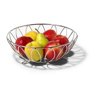 Cesta de frutas decorativa de acero inoxidable para mesa de comedor y encimera de cocina con diseño de malla de alambre duradero resistente al óxido. - Product Image 3