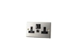 Usb Switch Wall Socket WK USB C And USB A 13A 2 Gang 2 Way Wall Switch USB Socket PD3.0 20W