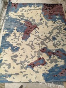Tapis de sol moderne en polypropylène tufté à la main, couleur unie, lavable, antidérapant, à poils ras, épais, sur mesure pour salon et chambre - Product Image 2