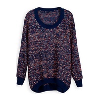 Pull-over décontracté d'hiver en maille plate respirante de haute qualité 2026, style ample, grande taille, en acrylique et coton pour femme
