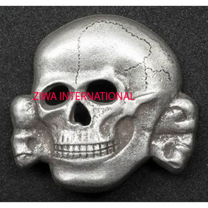 Insignia de Calavera Metálica Personalizada de Alta Calidad para Gorras con Visera, Fabricada en Fábrica, Estilo Alemán de la Primera y Segunda Guerra Mundial - Product Image 1