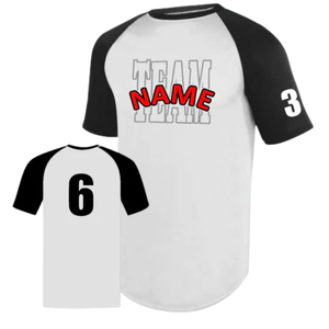 Camiseta de Béisbol Personalizada de Manga Corta Raglán para Jóvenes, Uniforme de Equipo de Poliéster, Suministro al por Mayor OEM - Product Image 3