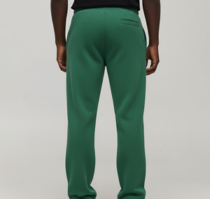 Pantalon de survêtement en coton vert pour homme, taille élastique, poches latérales, vêtements décontractés pour l'automne - Product Image 3