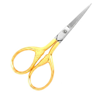 Tijeras Profesionales para Cutículas de Acero Inoxidable Chapadas en Oro, Punta Recta y Afilada, Tijeras para Recortar Uñas, Manicura y Pedicura - Product Image 2