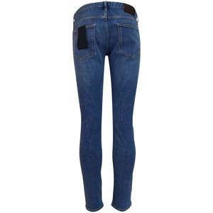 กางเกงยีนส์ผู้ชายทรงสลิมฟิต ดีไซน์เนอร์ ยืดได้ สวมใส่สบาย ทันสมัย สไตล์สตรีทแวร์ ปรับแต่งได้ สีน้ำเงินและสีดำ ผ้ายีนส์ฟอก - Product Image 5