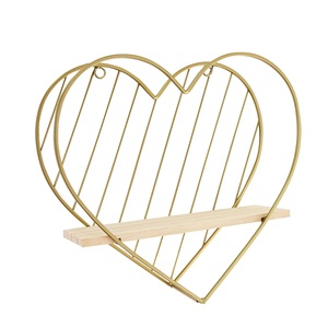 Étagère murale suspendue Better Home à deux compartiments en forme de losange, cadre en fer, étagère murale en bois de pin pour salon, chambre à coucher - Product Image 6