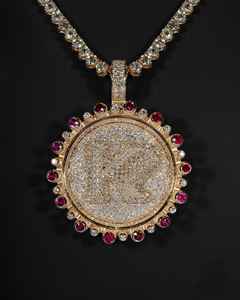 Pendentif Lettre Ronde Moissanite Iced Out en Argent 925 Couleur Diamant, Style Hip Hop, Bijou Personnalisé d'Inde - Meilleure Vente - Product Image 1