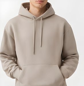 Sweat à capuche personnalisé imprimé en polycoton molletonné 280 GSM pour homme, coupe classique, toucher doux, sweat à capuche uni, directement de l'usine - Product Image 5