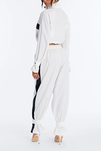 New Arrival Hot Sale Women's Casual zipper <b>jacket</b> Pant Windbreaker Tracksuit Set Lightweight Women Tracksuit <b>white</b> nylon suit - Product Image 6