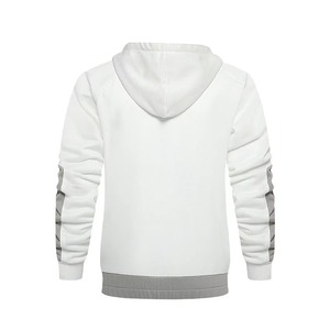 Ensemble de survêtement unisexe blanc et gris à blocs de couleur, sweat-shirt à capuche zippé à manches longues et pantalon décontracté pour adultes, idéal pour l'automne - Product Image 5