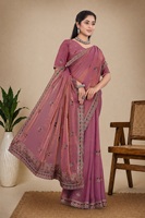 Saree Satin Fandy Desainer India untuk Wanita, Desain Patola yang Indah, Gaya Tradisional untuk Pesta Pernikahan dan Diwali