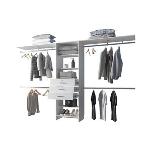 Sistema de Organización de Armarios Modulares Blancos con Barras para Colgar, Armarios y Organizadores Premium - Product Image 6