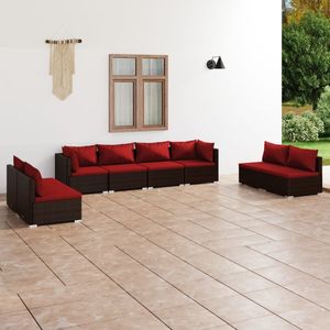 Conjunto de Muebles de Jardín Modulares Grandes de Mimbre Sintético Marrón, Conjunto de Sofás de Jardín - Product Image 1