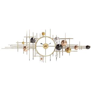 Horloge murale géométrique ronde créative en métal, design artistique 3D bouquet de fleurs, or et bleu, horloge silencieuse à quartz de luxe pour bureau et hôtel - Product Image 5