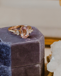 Bague de Fiançailles de Luxe en Moissanite Rose Taillée en Rose de 3,00 CT avec Sertissage à Griffes, Plaqué Or 18K, Bague Anti-Stress/Bague d'Anniversaire pour Elle - Product Image 6