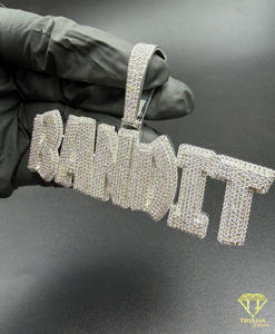 Collar de Lujo con Colgante 'BANDIT' Iced Out, Cadena de Diamantes Moissanite, Estilo Hip Hop, Regalo Impresionante - Product Image 3