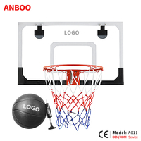 Ensemble de panneaux de basket-ball miniatures de 18 pouces à fixer au mur, fabriqué sur mesure, panneau de basket-ball à suspendre sur la porte pour enfants et adultes ANBOO