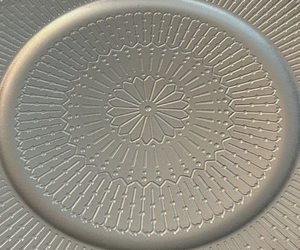 Exotic and exclusive with premium quality product with beautiful flora design Silver Geometric Mandala Embossed <b>Metal</b> <b>plate</b> - Product Image 2