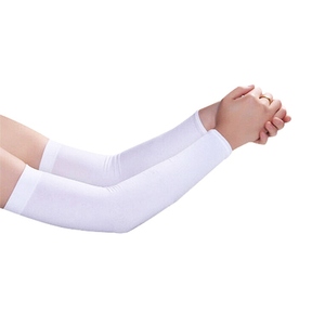Manchons de cyclisme unisexe en Spandex et Polyester, anti-UV, à rayures noir-vert, teint uni, en stock - Product Image 6