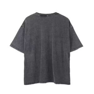 T-shirt tricoté streetwear pour homme, 100% Coton, Manches courtes, Col rond, Coupe classique, Imprimé par transfert thermique, Uni, Anti-rétrécissement, 220g - Product Image 6