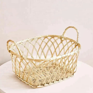 Cesta de Frutas Moderna de Metal Negro Ovalado, Cesta de Malla de Hierro Resistente para Servir Pan, Organizador de Almacenamiento para Encimera de Cocina, Decoración del Hogar - Product Image 3