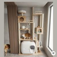 Meubles contemporains pour chats avec poteaux à gratter recouverts de sisal, griffoir pour chat en jute