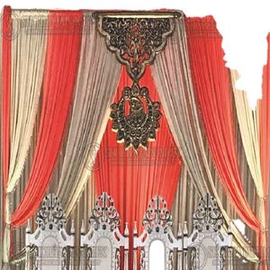 Décorations de scène de mariage en fibre de cadre Kundan Arche de mariage élégante et rideaux de toile de fond pour les événements de scène de mariage - Product Image 1