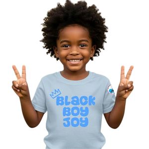 Camiseta Azul de Manga Corta para Jóvenes, Cuello Redondo, Informal, para Uso Diario, Escuela, Ropa Cómoda para Actividades Diarias - Product Image 1