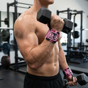 Training Powerlifting Heavy Duty Top Quality Wrist Wraps Custom Logo Camo Design Adjustable Support <b>Straps</b> for Weightlifting Gym - Product Image 4