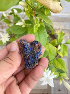 Spécimen de cristal d'azurite brut |   Minéral de cuivre bleu profond naturel |   Pierre de présentation pour collectionneur |   Échantillon minéral rare - Product Image 3