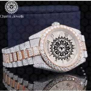 Montre de luxe pour homme Charm_Jewells en acier inoxydable, boîtier rond de 40 mm, mouvement analogique à verre, bracelet vintage tendance - Product Image 6