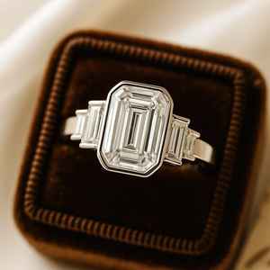 Anillo Apilable de Moissanita con Corte Octogonal y Engaste de Bisel para Mujer, Plata Fina 925 Original, Regalo de Boda o Compromiso para Enamorados - Product Image 6