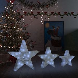 3pcs White Mesh LED <b>Christmas</b> <b>Lights</b> Indoor and Outdoor <b>Christmas</b> Decoration <b>Stars</b> - Product Image 1