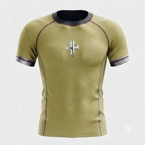Camiseta Rash Guard de MMA Personalizada de Alta Calidad para Adultos con Logotipo Blanco, 100% Material de Alta Calidad, Spandex/Poliéster, Impresión por Transferencia de Calor - Product Image 2