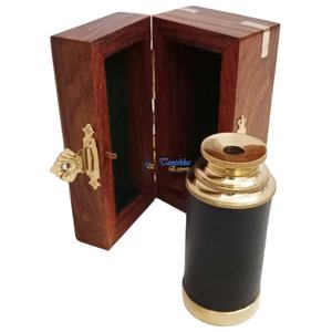 Telescopio náutico de latón pulido con diseño de ancla de madera Spyglass pirata de mano para coleccionistas y regalos de Navidad - Product Image 4