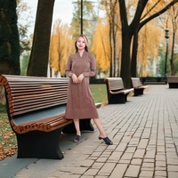 Vestido de punto para mujer, cuello en V, manga larga, largo midi, color sólido, informal, holgado, para otoño