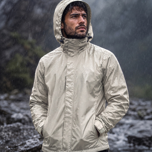 High Quality <b>Lightweight</b> Polyester <b>Rain</b> Coat Windproof and Waterproof <b>Jacket</b> for <b>Men</b> Women for Hiking Travel for Adults - Product Image 1