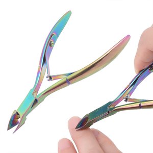 Coupe-ongles en acier inoxydable, pince à cuticules, coupe-peaux mortes, coupe-ongles pour les orteils et les doigts avec double ressort, pour le nail art - Product Image 4