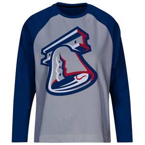 Camiseta de Béisbol Personalizada de Manga Larga en Azul Rey y Gris |   Camiseta Deportiva Sublimada para Equipos - Product Image 1