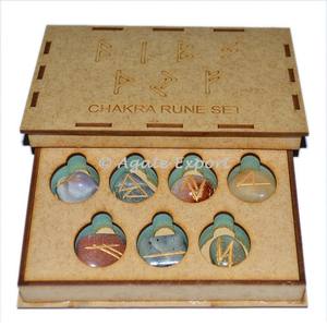 Lot de 7 Pierres de Palmier Rondes en Agate Gravée des Chakras, Polies, pour Équilibrage Reiki et Guérison, Cristal de Vie - Product Image 5